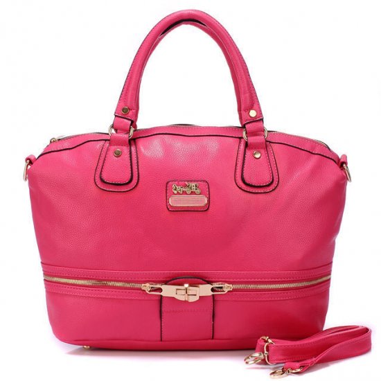 Coach Zip In Logo Large Fuchsia Satchels BJJ | Women